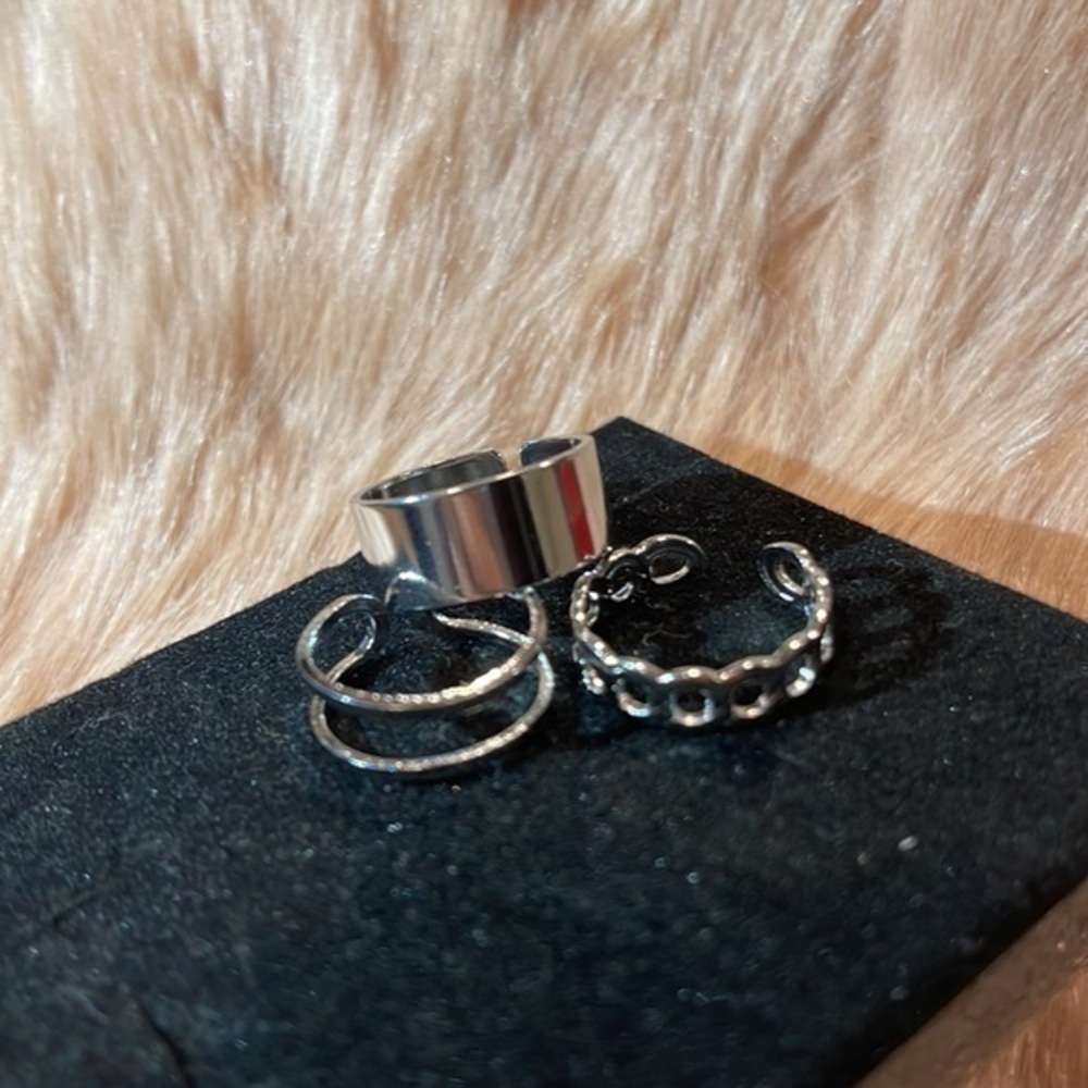 3-Piece set Stainless‎ Steel Adjustable Rings NWT - Picture 17 of 17